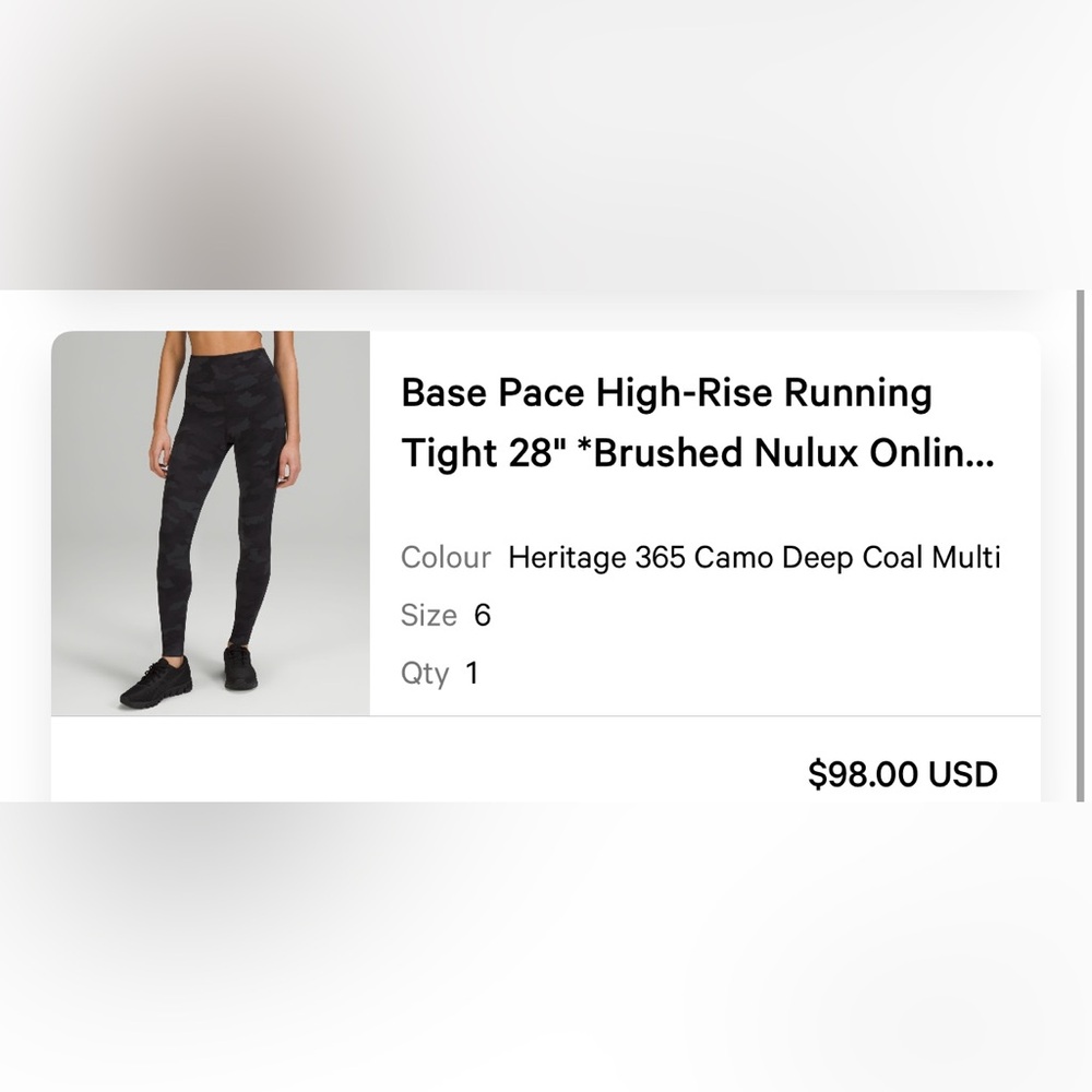 luluemon base pace high rise running tights